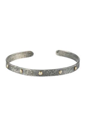 Diamond & Silver Dainty Cuff Bracelet