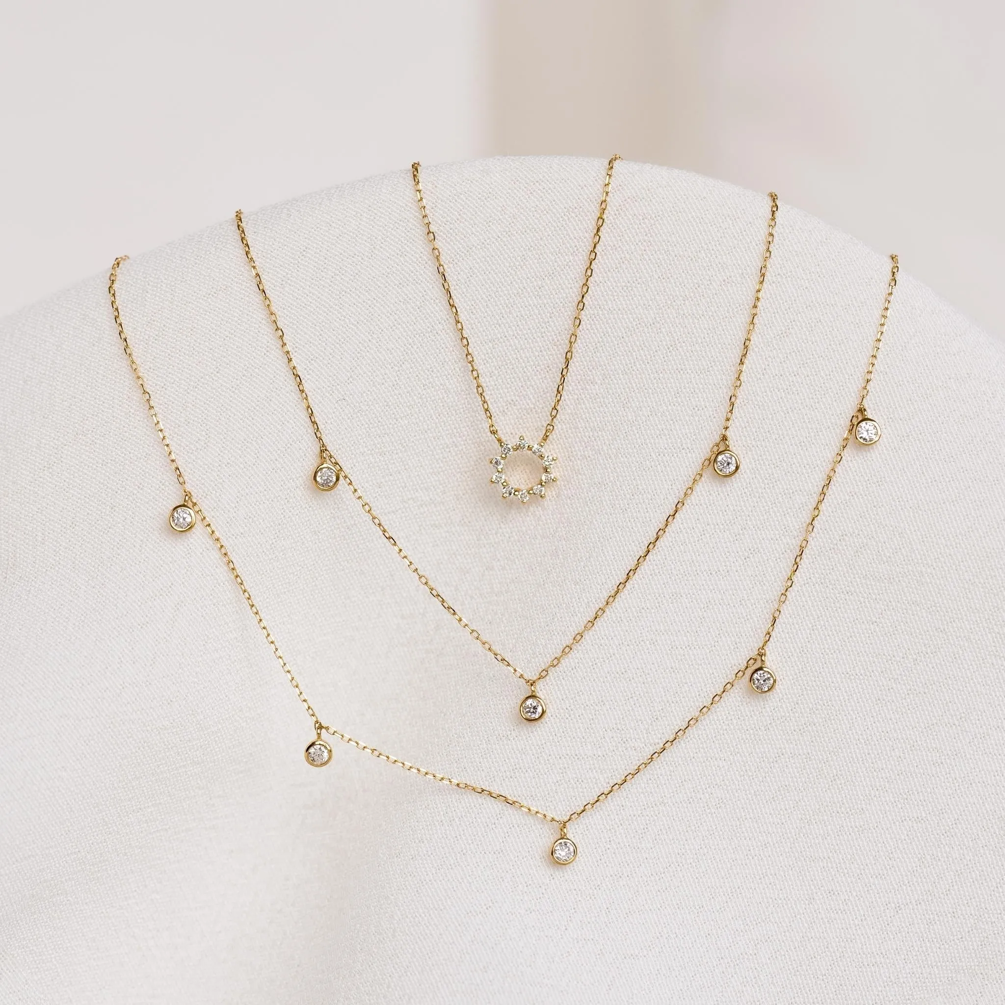 Diamond Sun Necklace 14k Gold - Lova