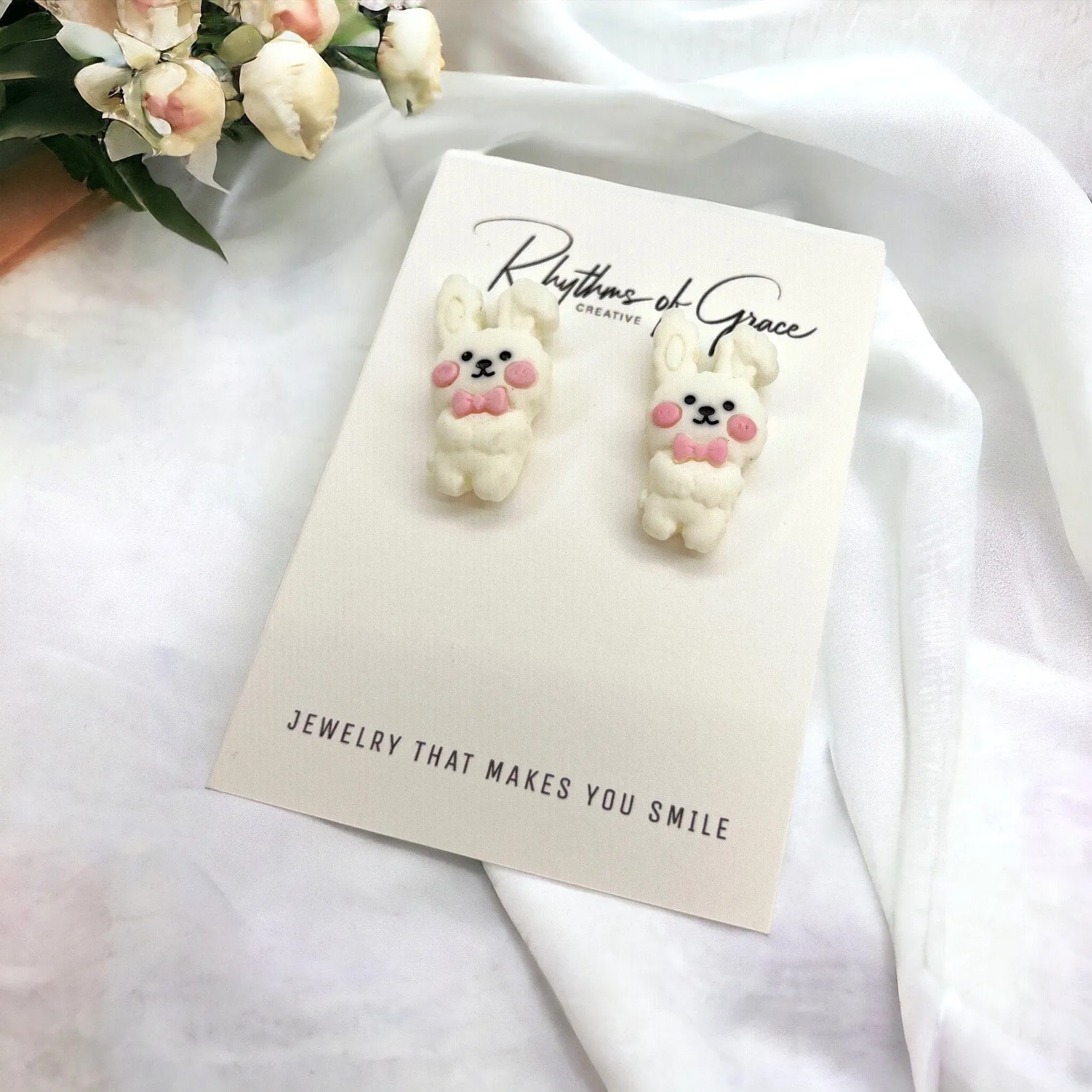 Easter Studs - Bunny Earrings, Happy Easter, Easter Bunny, Easter Earrings, Easter Egg, Easter Accessories, Easter Basket, Rabbit Jewelry