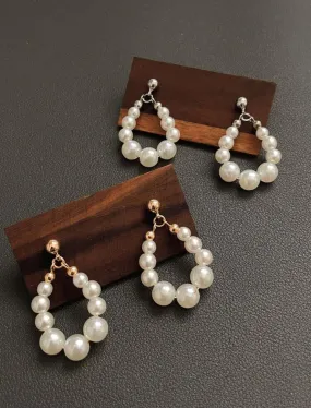 Elegant Water Drop Shaped Pearl Earrings with Silver or Gold Posts