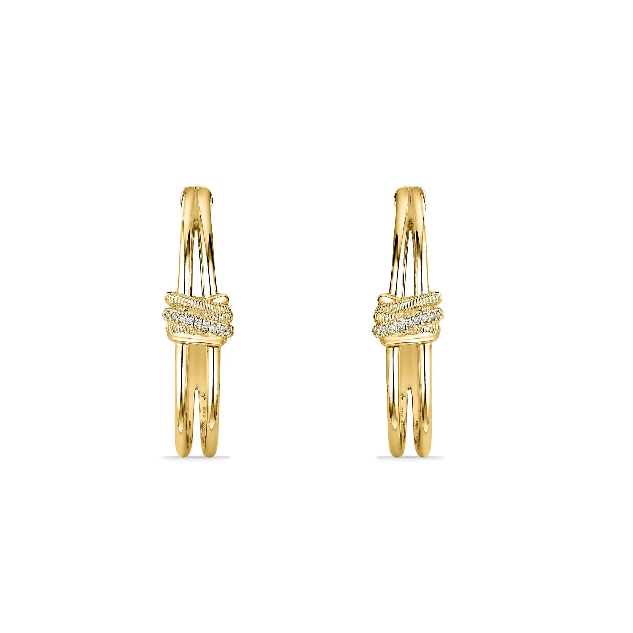 Eternity Highway Hoop Earrings with Diamonds in 18K