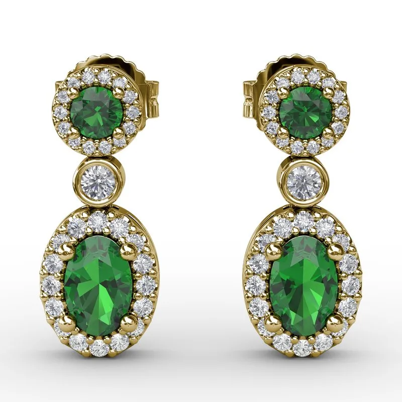 FANA Emerald and Diamond Dangle Earrings ER1624E