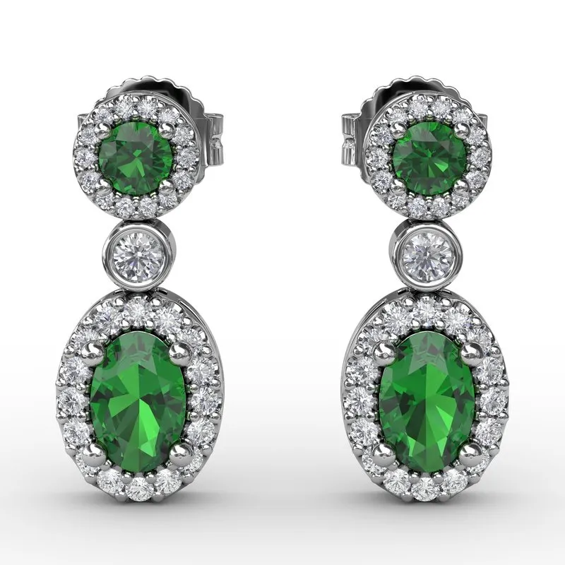 FANA Emerald and Diamond Dangle Earrings ER1624E