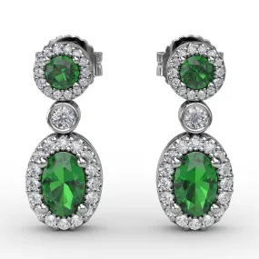 FANA Emerald and Diamond Dangle Earrings ER1624E