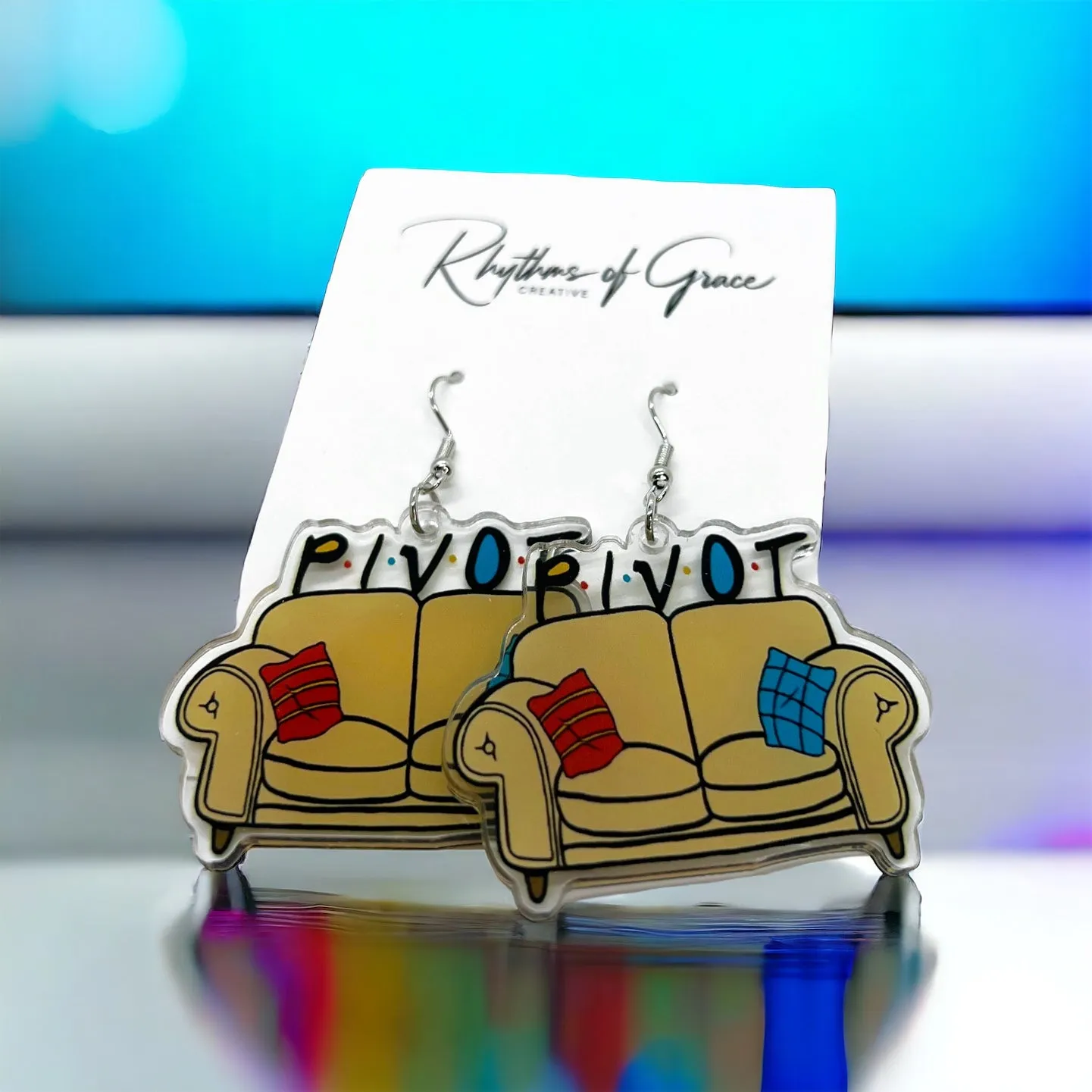 FRIENDS Earrings - Pivot, Couch Earrings, Friendship Earrings, BFF Earrings