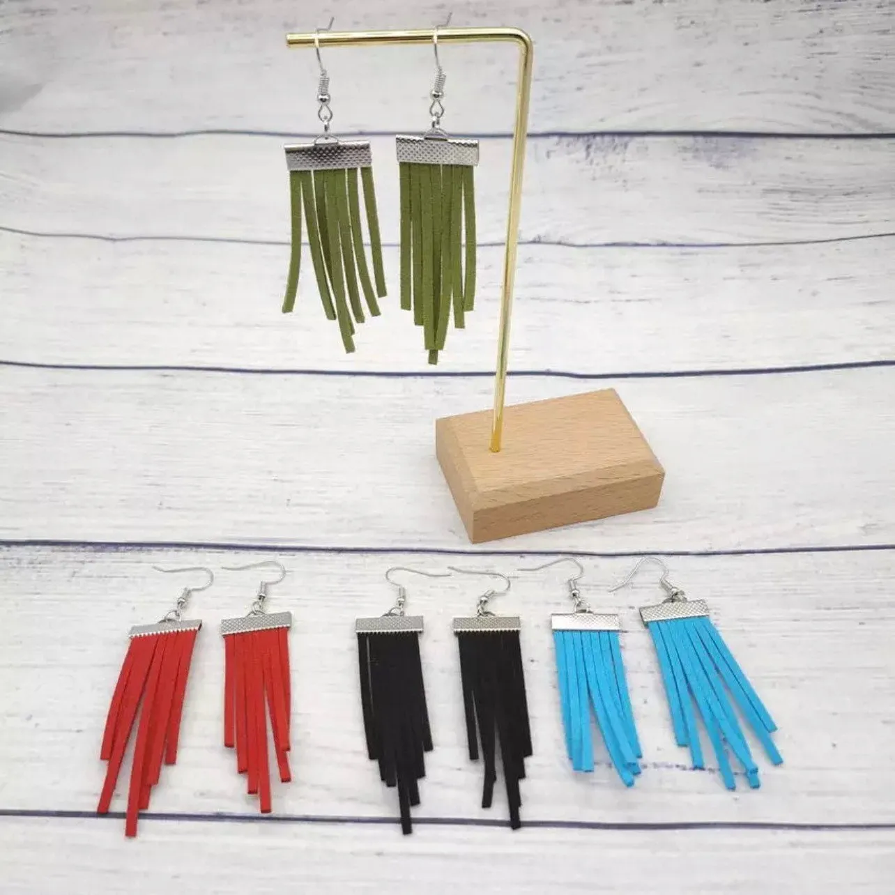 Fringe Boho Earrings - Handmade Jewelry,  Bohemian Earrings, Leather Earrings, Handmade Earrings, Boho Style, Festival Outfit