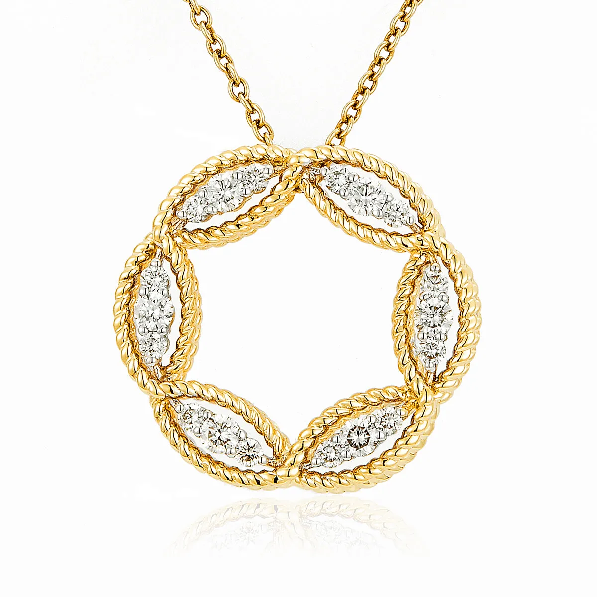 Gold and Diamond Circle Pendant