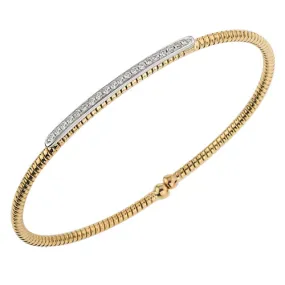 Gold and Diamond Cuff Bangle Bracelet