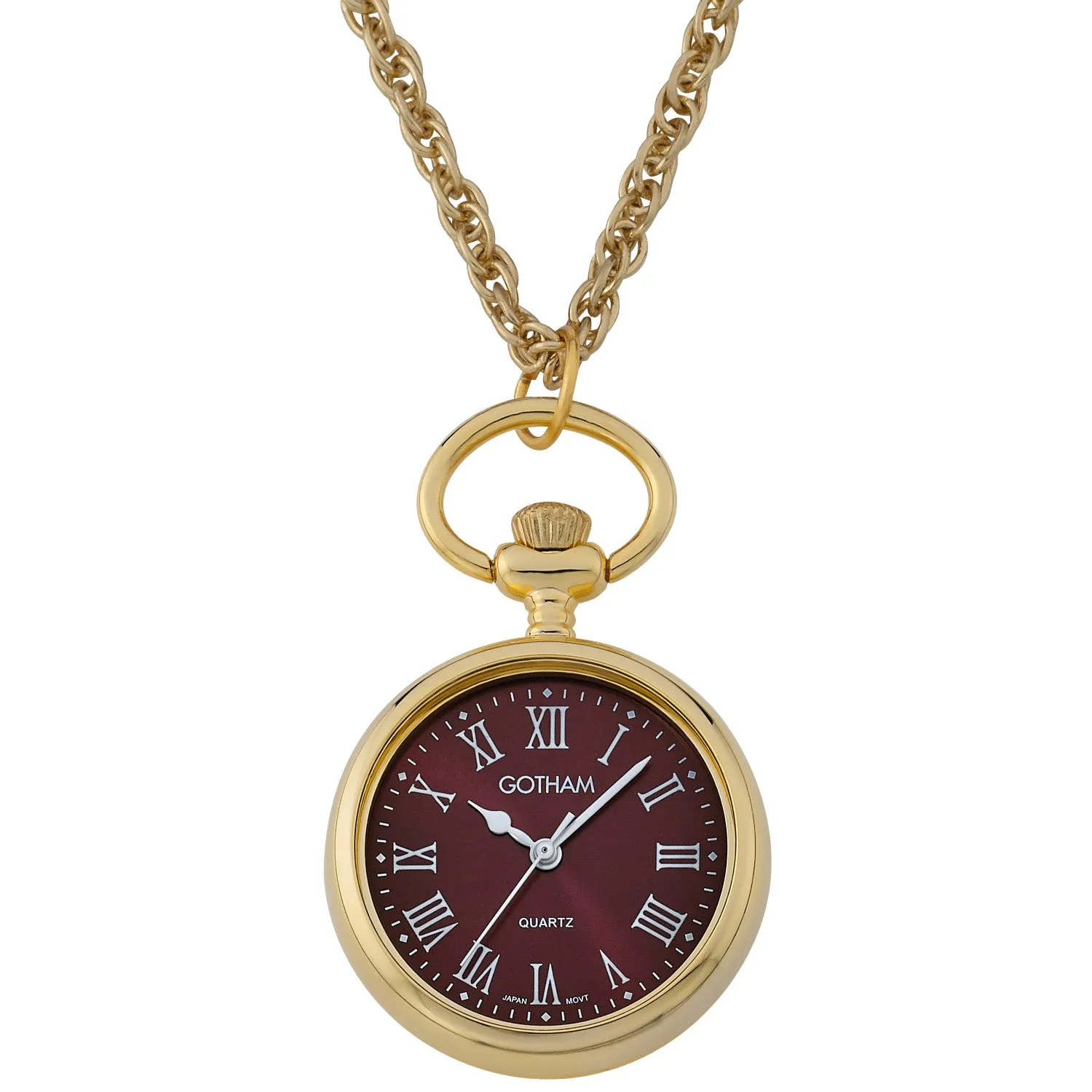 Gotham Women's Gold-Tone Open Face Pendant Watch with Chain # GWC14139GR