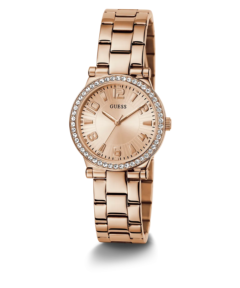 GUESS Ladies Rose Gold Tone Analog Watch