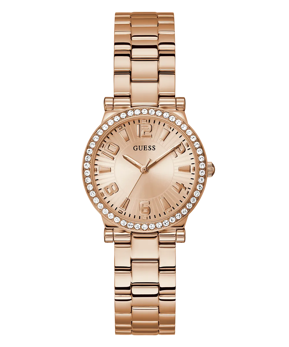 GUESS Ladies Rose Gold Tone Analog Watch