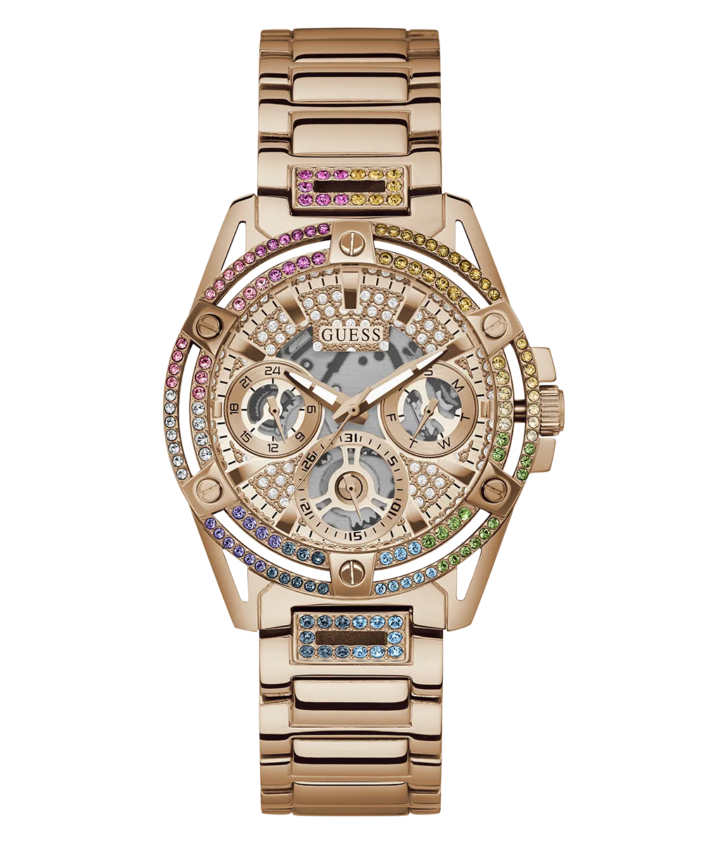 GUESS Ladies Rose Gold Tone Multi-function Watch