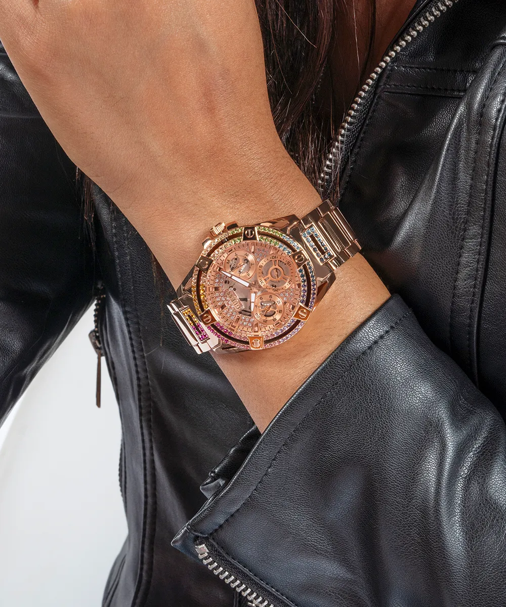 GUESS Ladies Rose Gold Tone Multi-function Watch