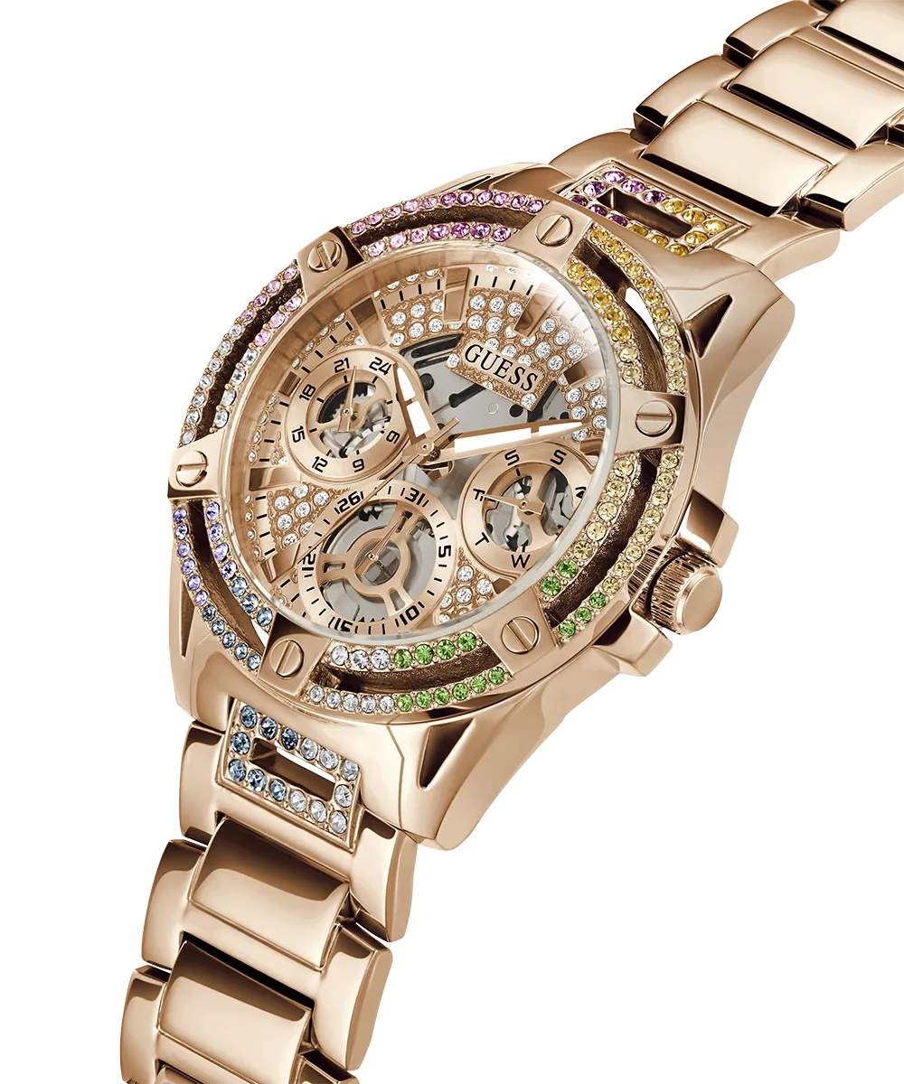 GUESS Ladies Rose Gold Tone Multi-function Watch