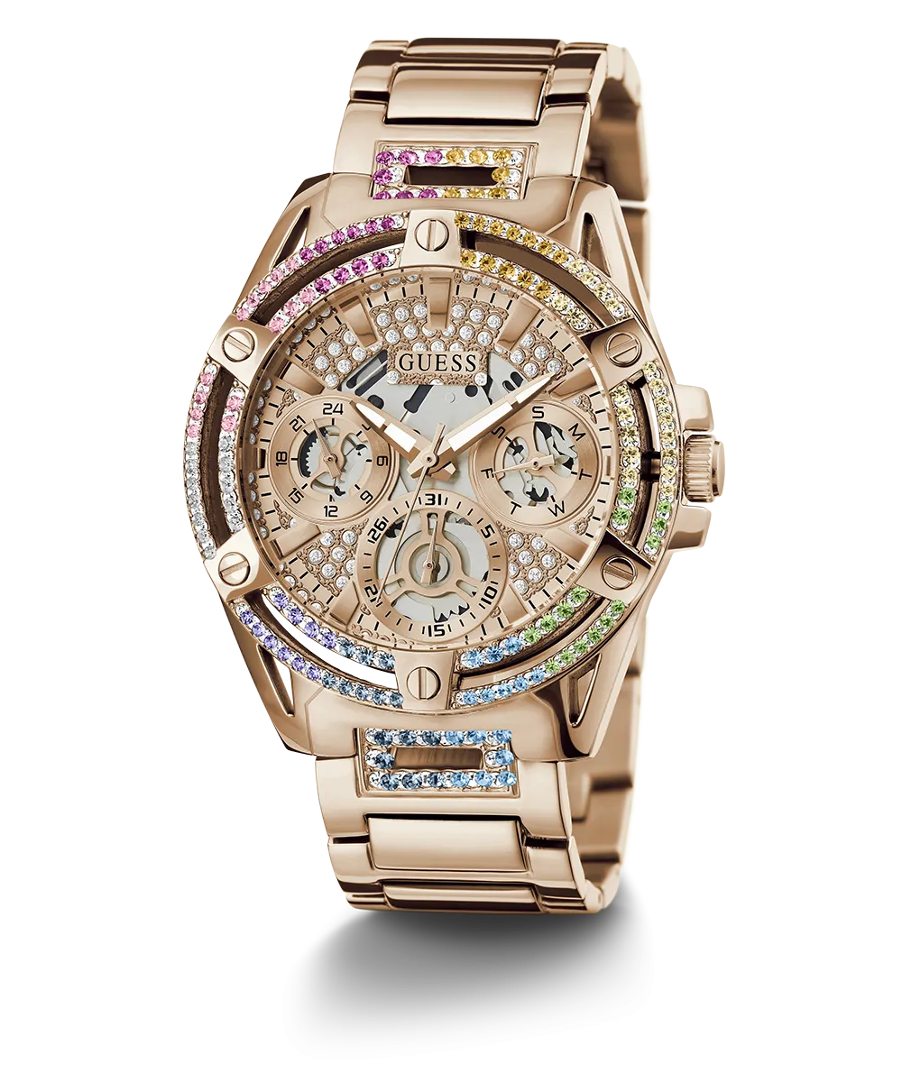 GUESS Ladies Rose Gold Tone Multi-function Watch