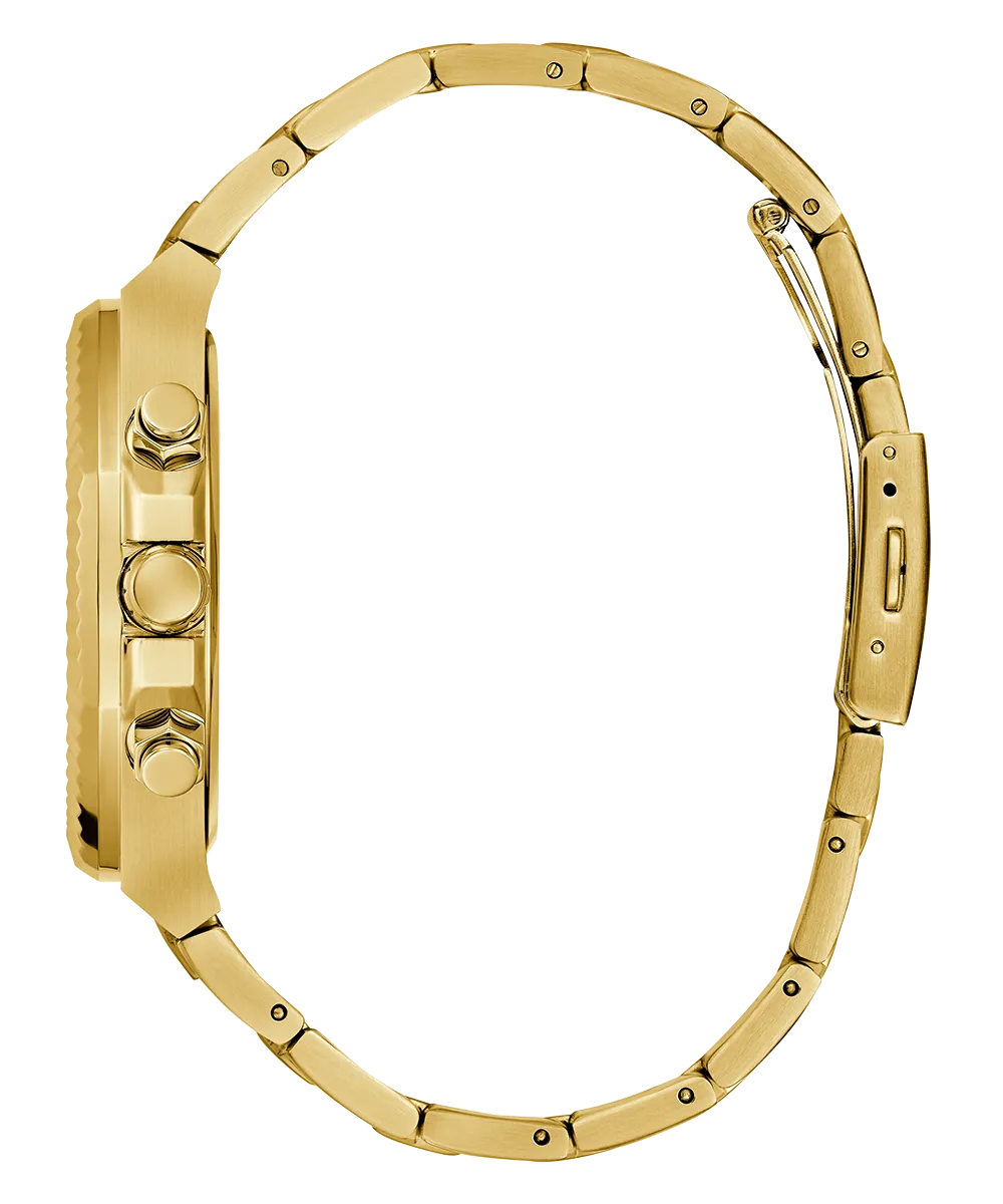 GUESS Mens Gold Tone Multi-function Watch