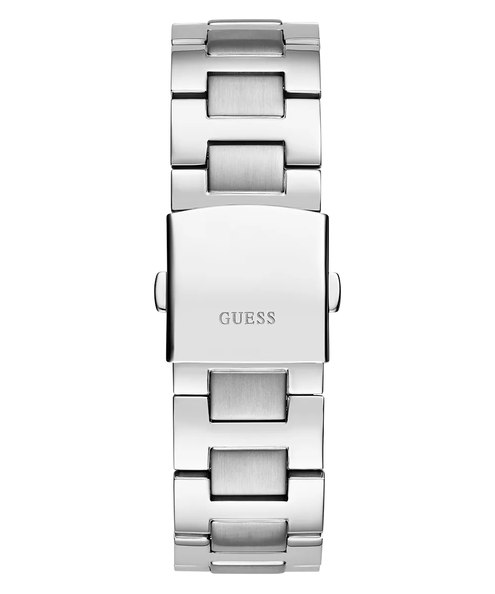 GUESS Mens Silver Tone Multi-function Watch