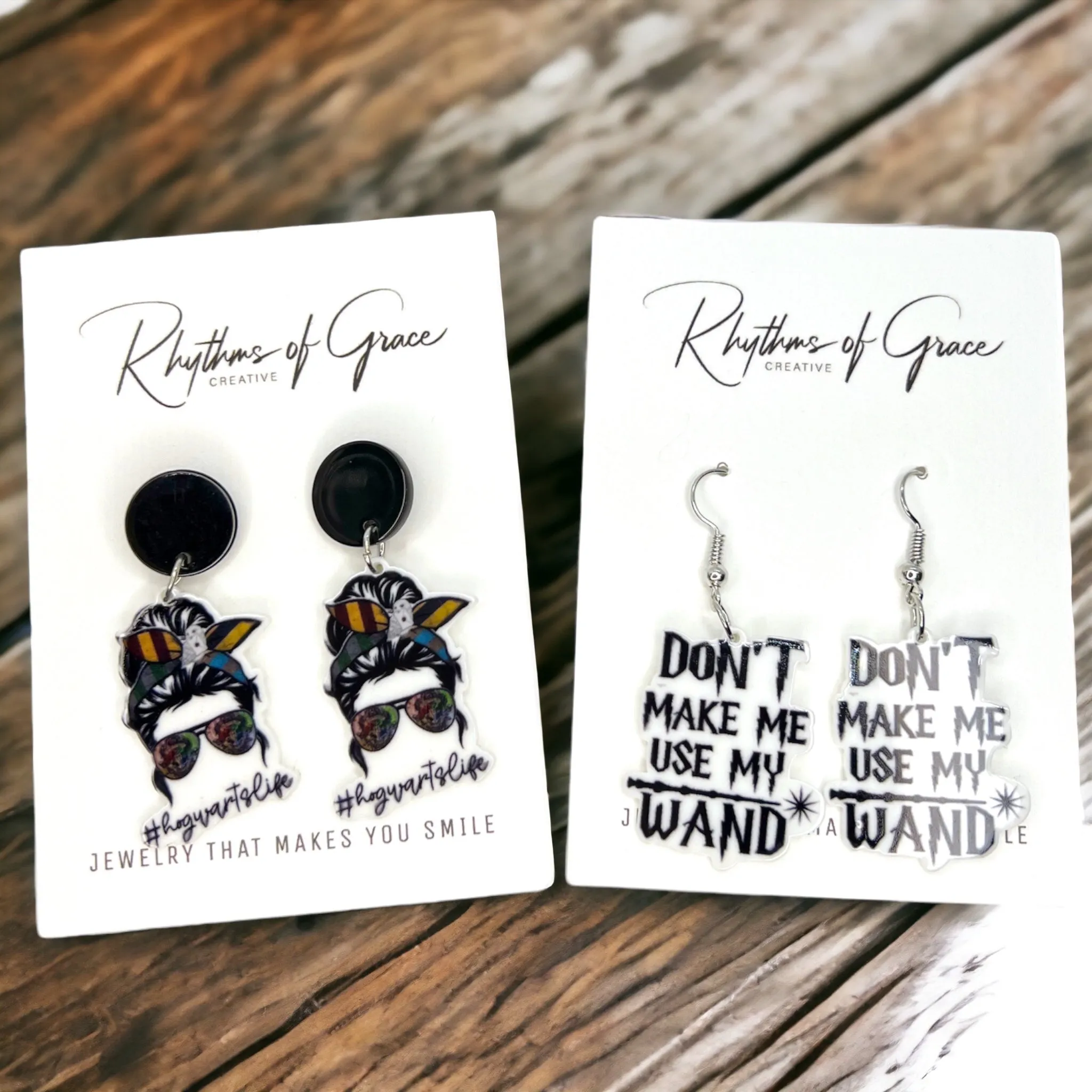 Hogwarts Earrings - Science Fiction Earrings, Book Earrings, Wizard Earrings, Book Accessories, Librarian Gift