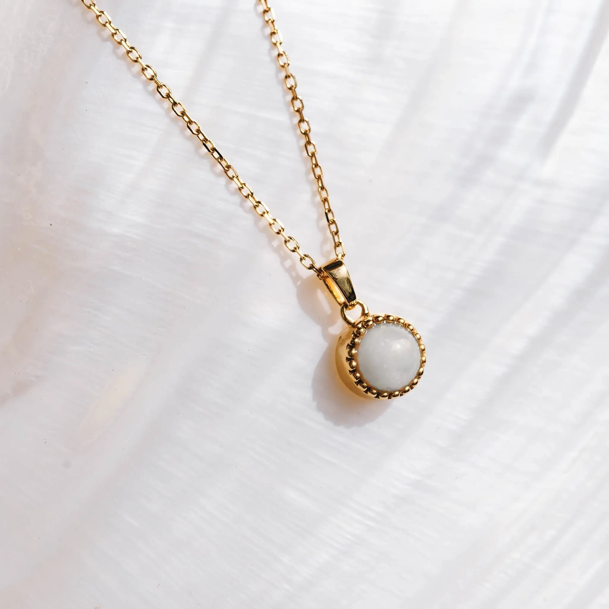 June Birthstone Necklace - Mother of Pearl