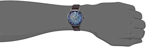 Kenneth Cole New York Men's Quartz Stainless Steel Case Brown Leather Strap Casual Watch (Model:KC50559001)