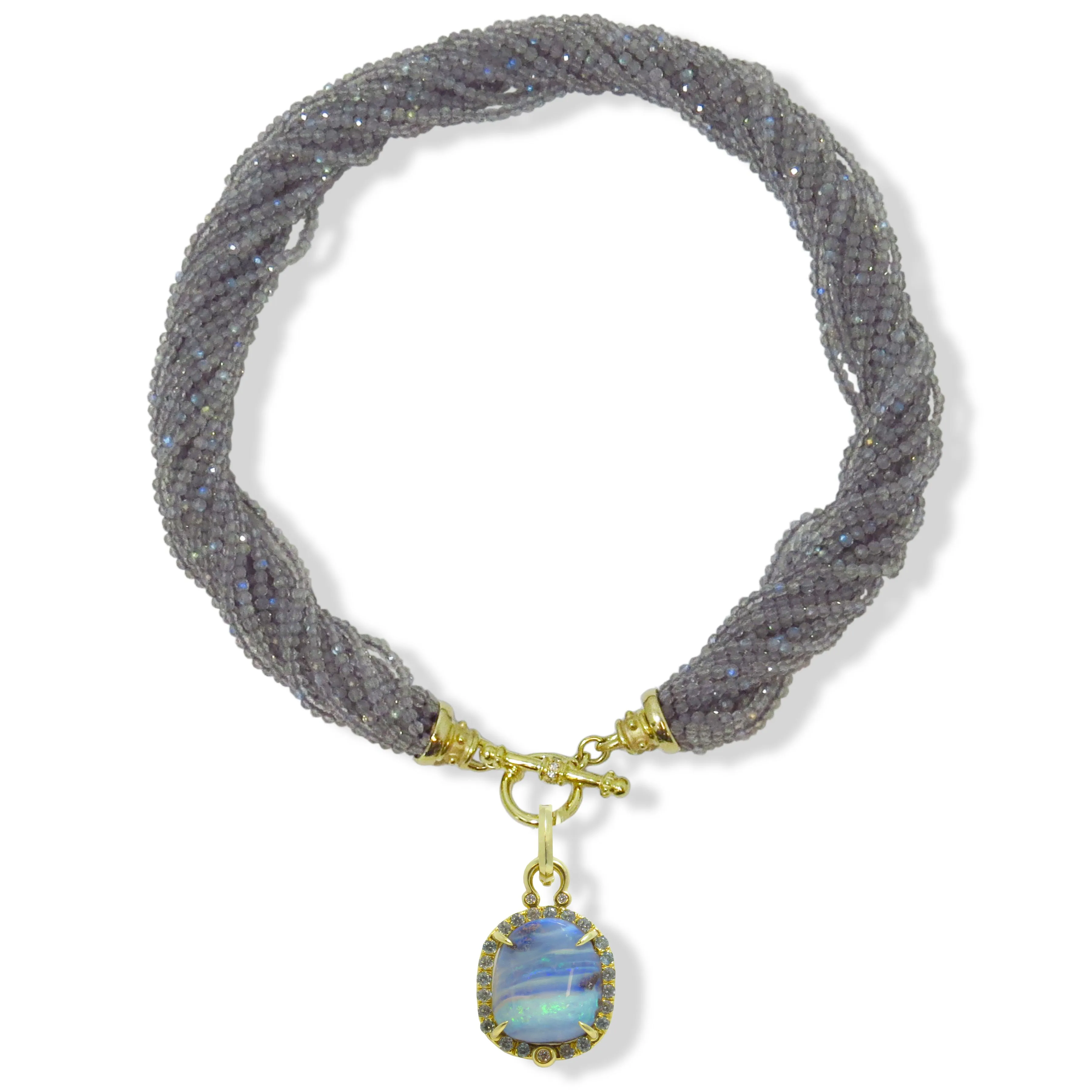 Labradorite Multi Strand Faceted Bead Necklace