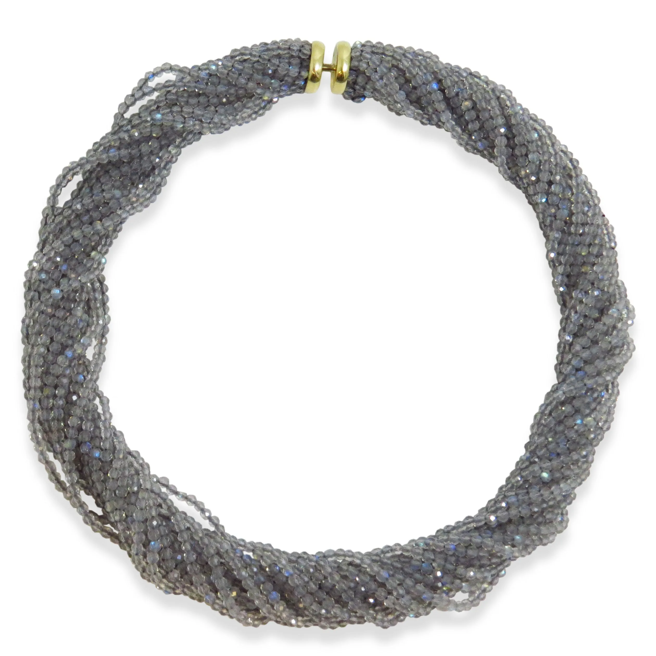 Labradorite Multi Strand Faceted Bead Necklace