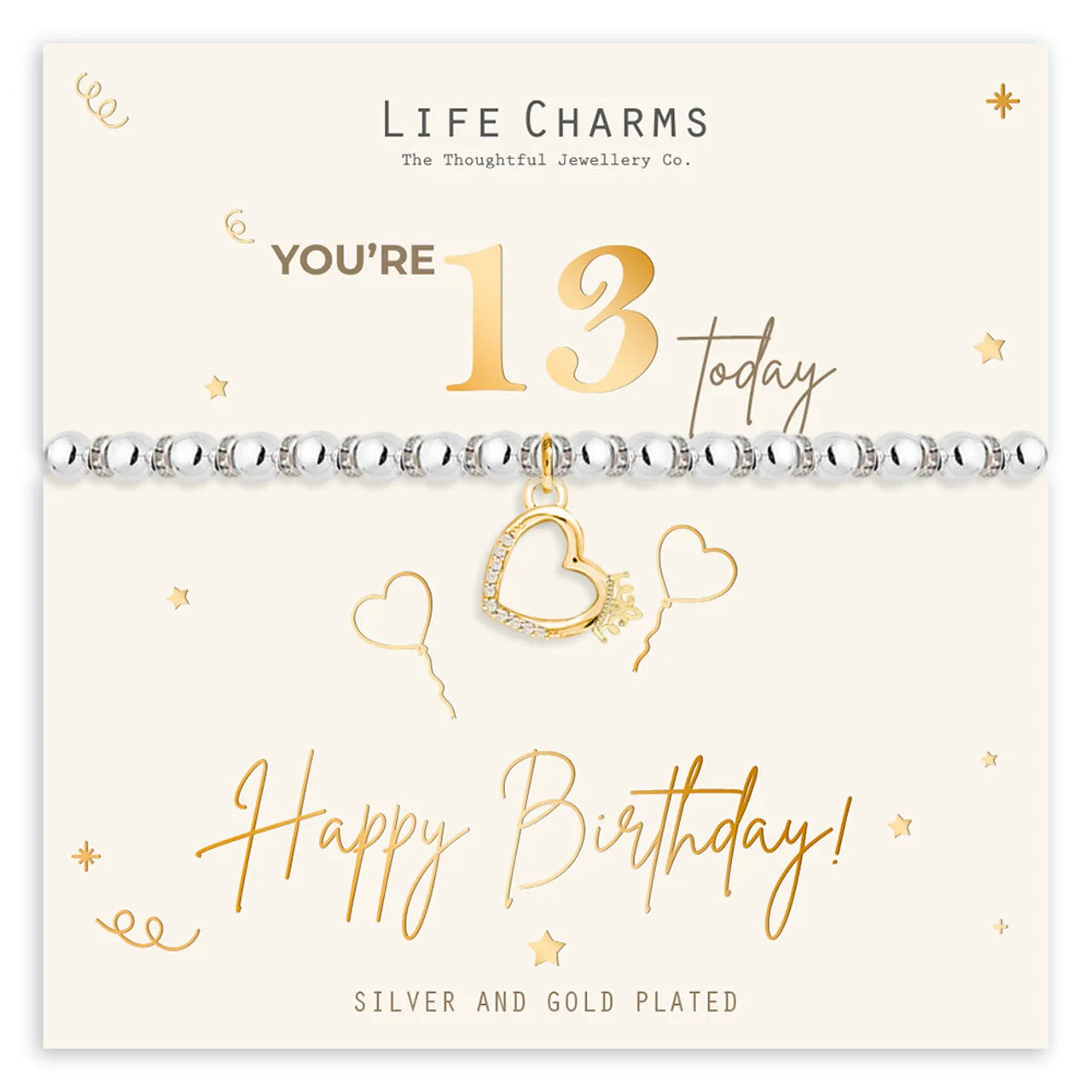 Life Charms Bracelet Happy 13th Birthday