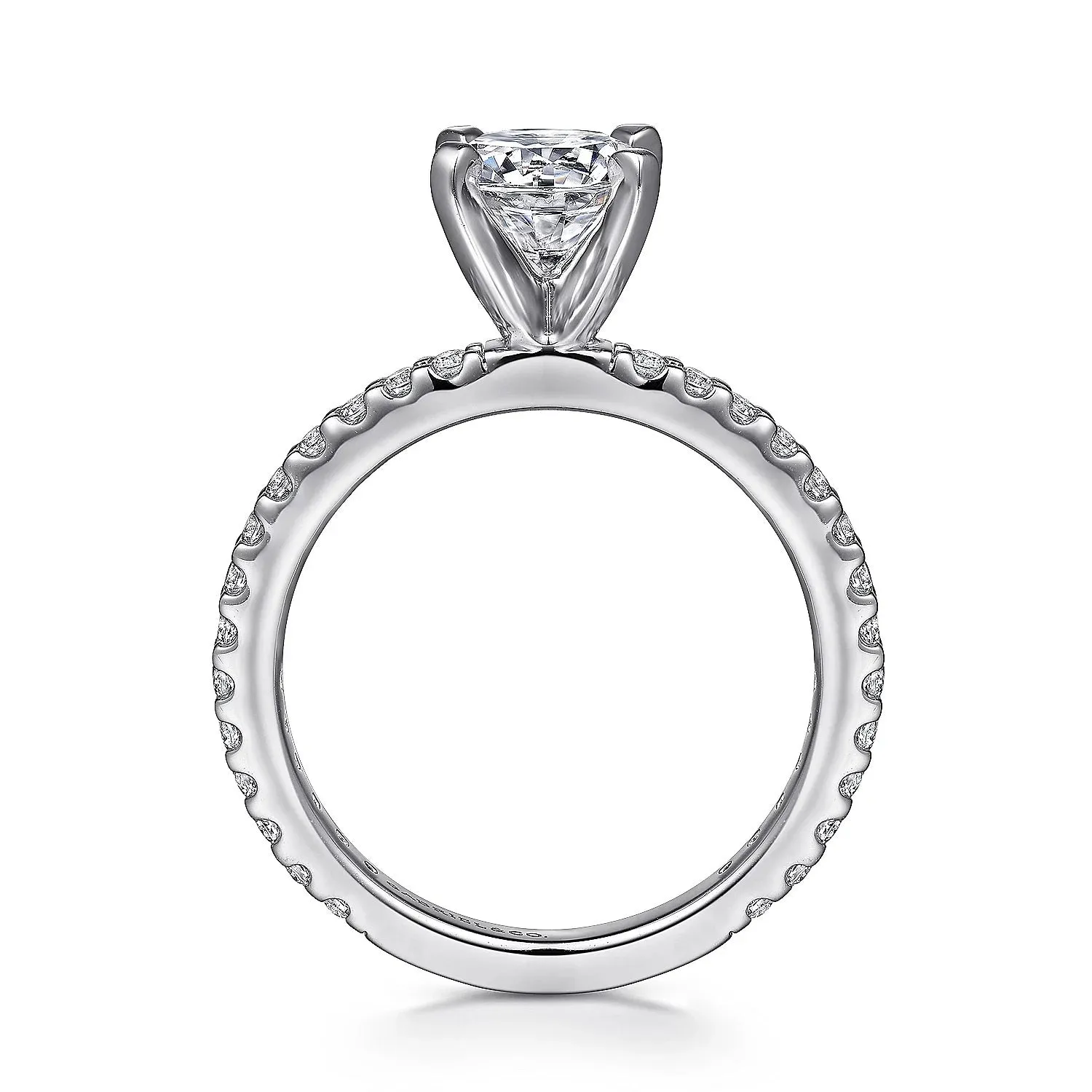 Logan - 14K White Gold Round Diamond Engagement Ring