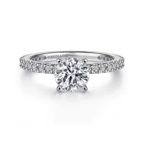 Logan - 14K White Gold Round Diamond Engagement Ring