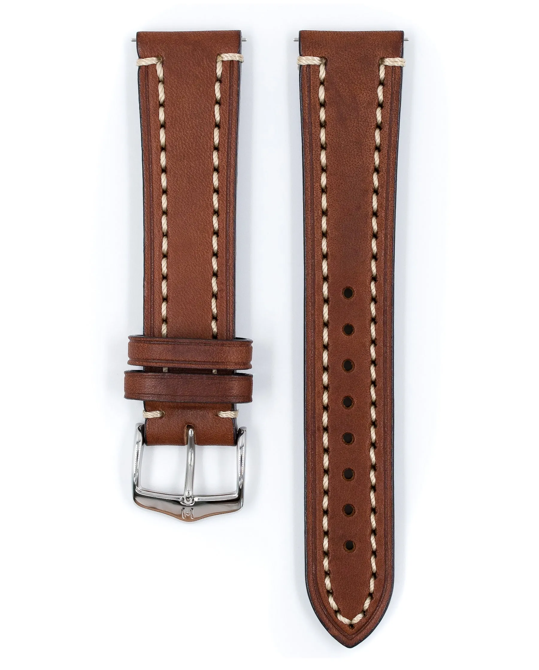 Long HIRSCH LIBERTY Saddle Leather Watch Band  1092 02