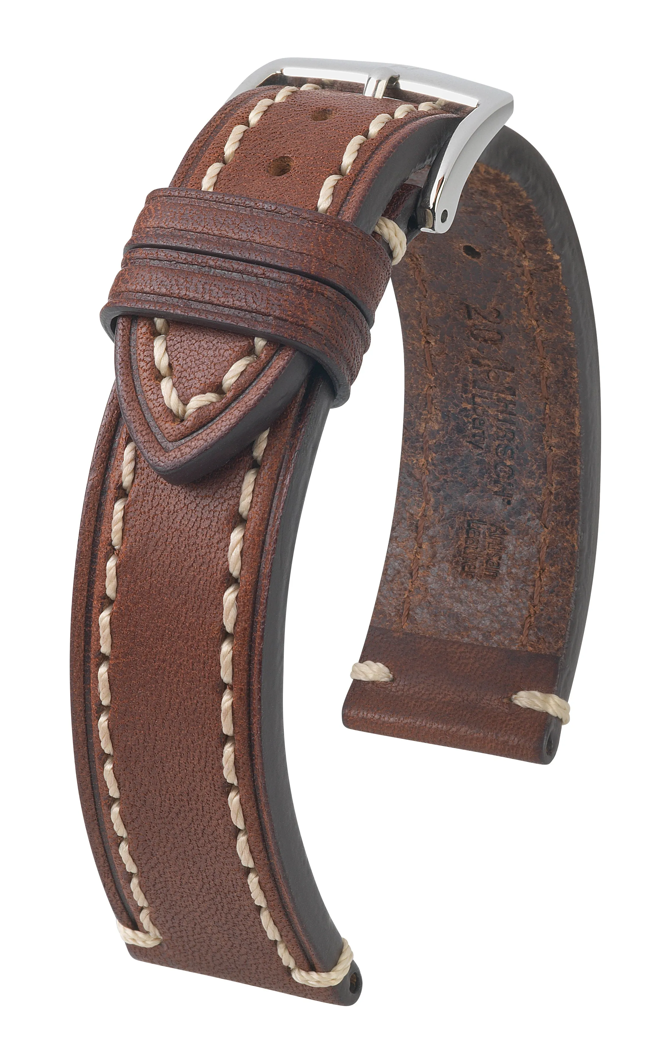 Long HIRSCH LIBERTY Saddle Leather Watch Band  1092 02