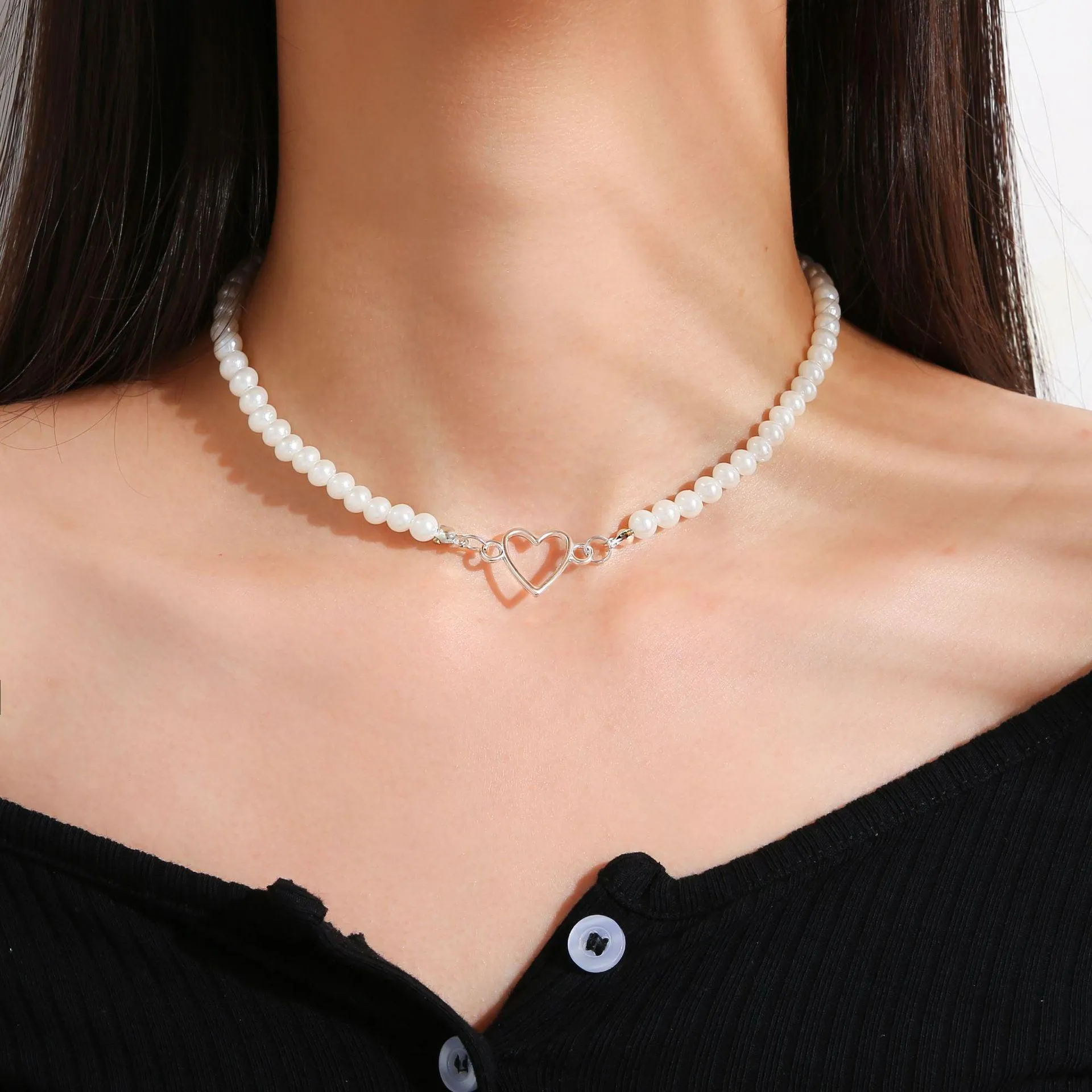 Luxury Pendant Vintage Pearl Necklace, Elegant Charm French Romantic Style Necklace