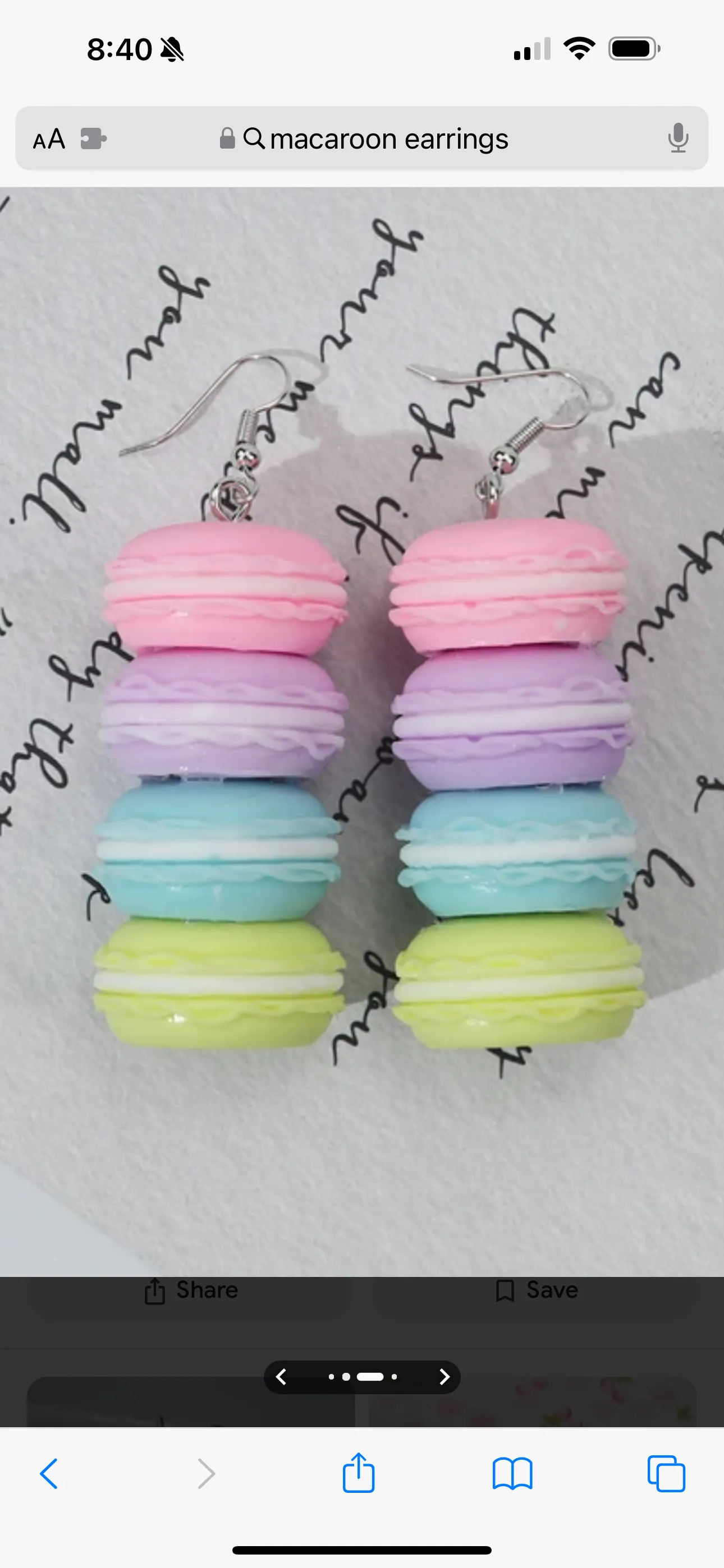 Macaroon Earrings - Macaroon Jewelry, Handmade Earrings, Cookie Earrings, Stacked Macaroons, Food Earrings, Macaroon Accessories