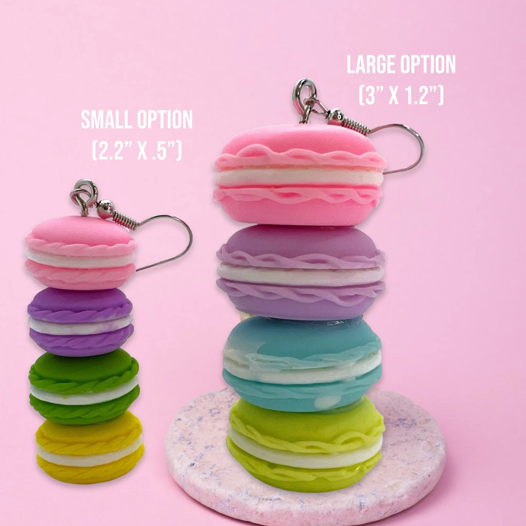 Macaroon Earrings - Macaroon Jewelry, Handmade Earrings, Cookie Earrings, Stacked Macaroons, Food Earrings, Macaroon Accessories