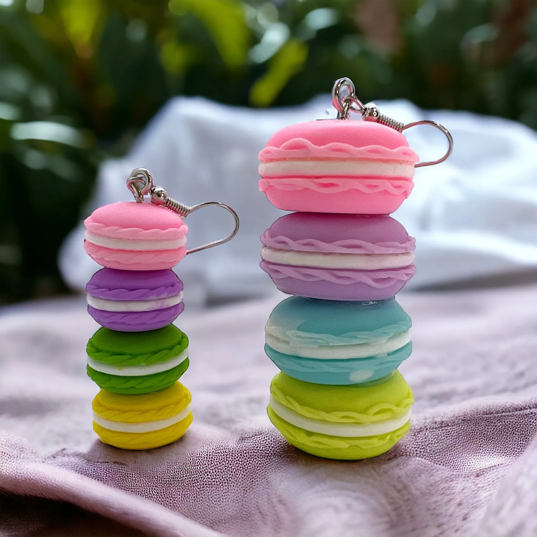 Macaroon Earrings - Macaroon Jewelry, Handmade Earrings, Cookie Earrings, Stacked Macaroons, Food Earrings, Macaroon Accessories