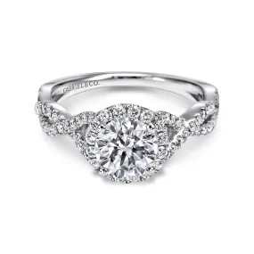 Marissa - 14K White Gold Round Halo Diamond Engagement Ring