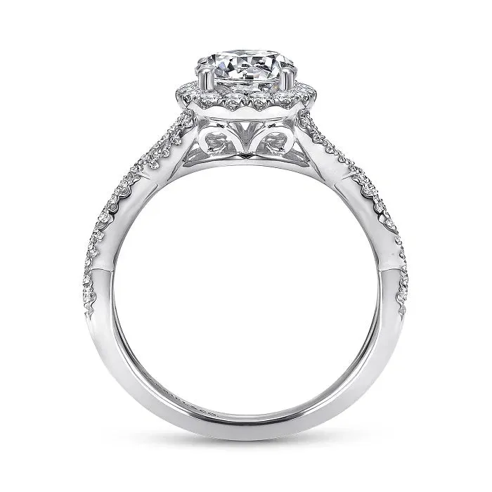 Marissa - 14K White Gold Round Halo Diamond Engagement Ring