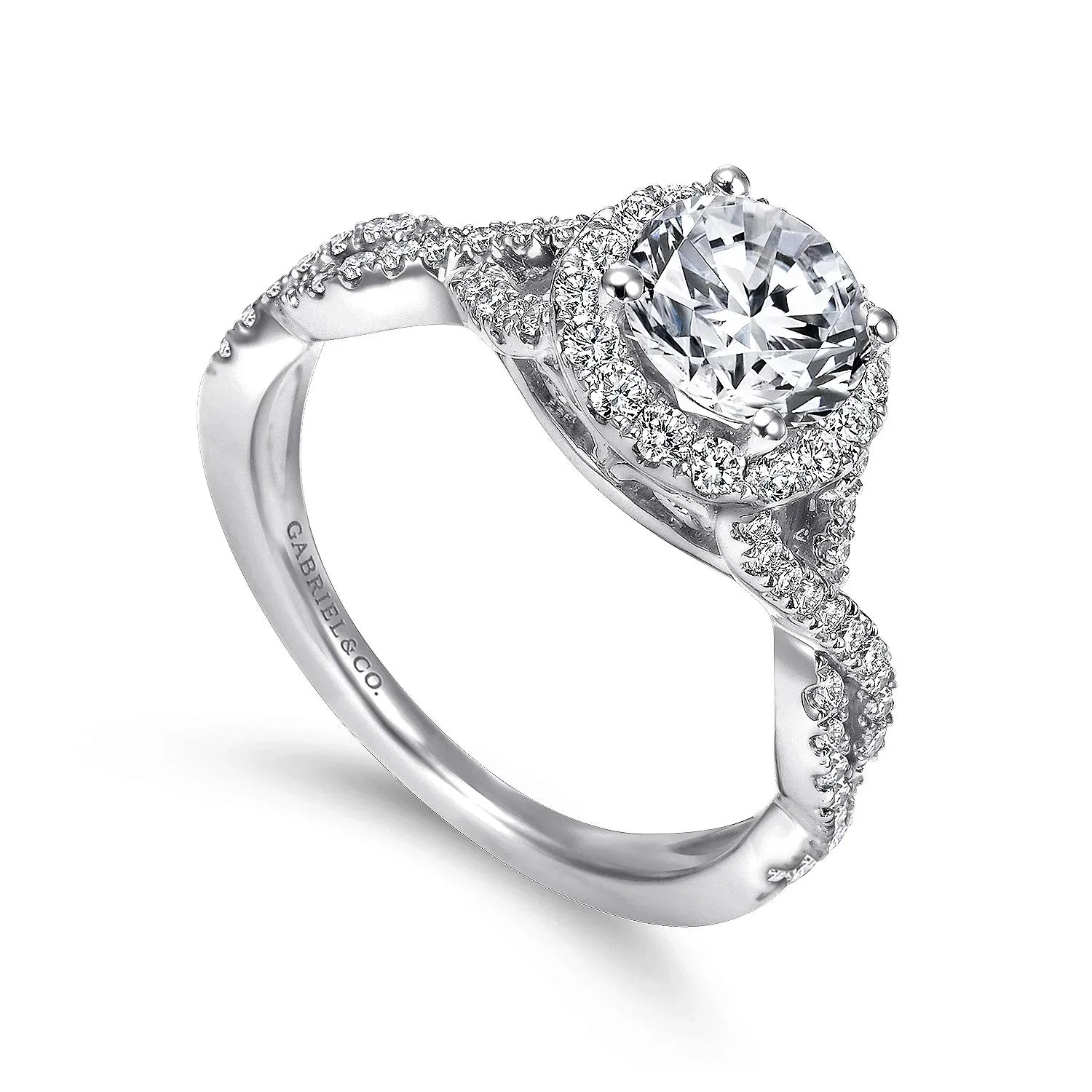 Marissa - 14K White Gold Round Halo Diamond Engagement Ring