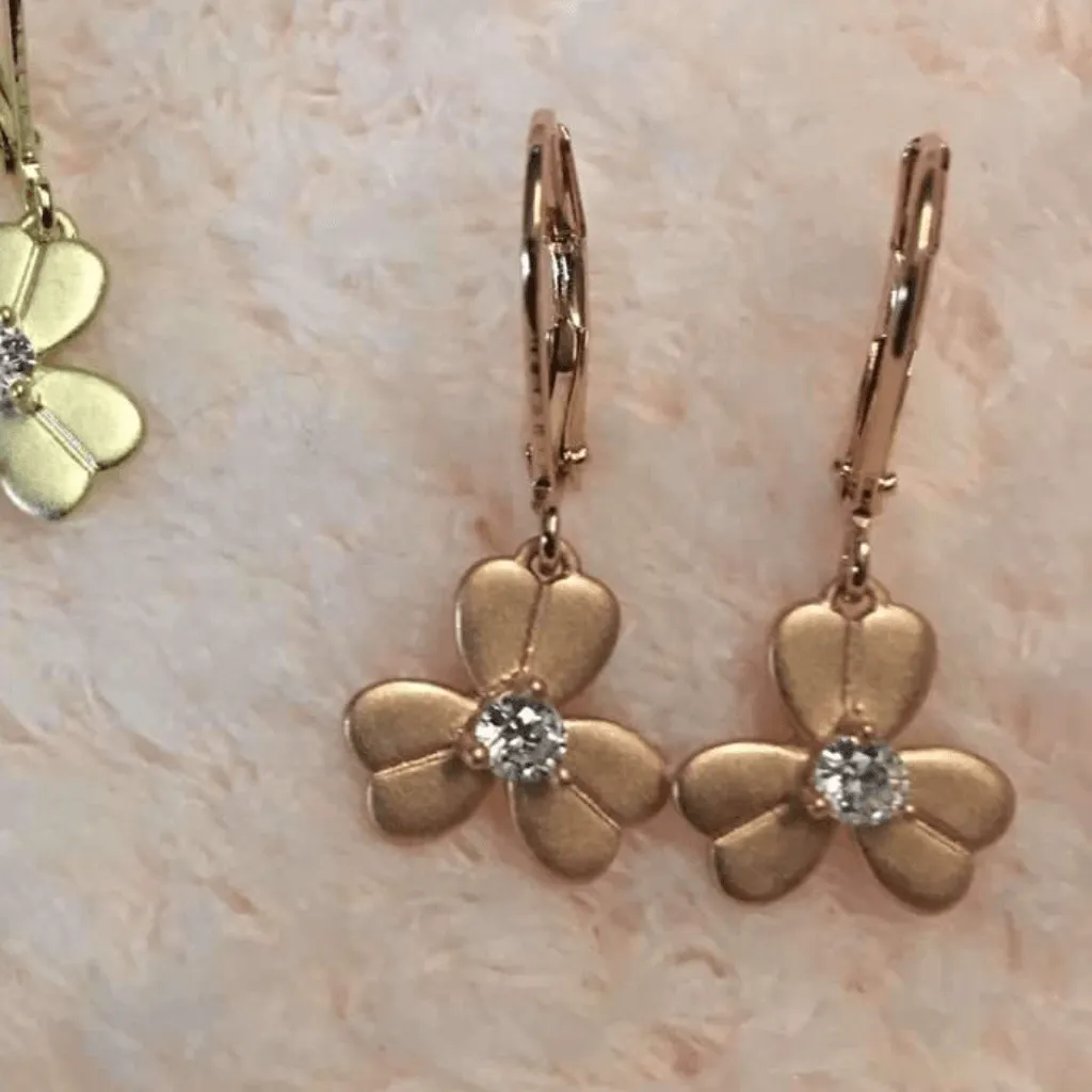 Matte Gold Flower Earrings