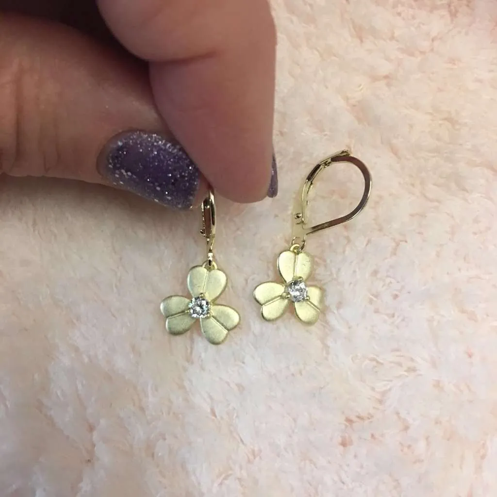 Matte Gold Flower Earrings