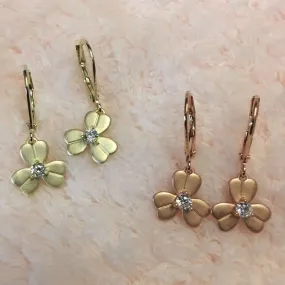 Matte Gold Flower Earrings