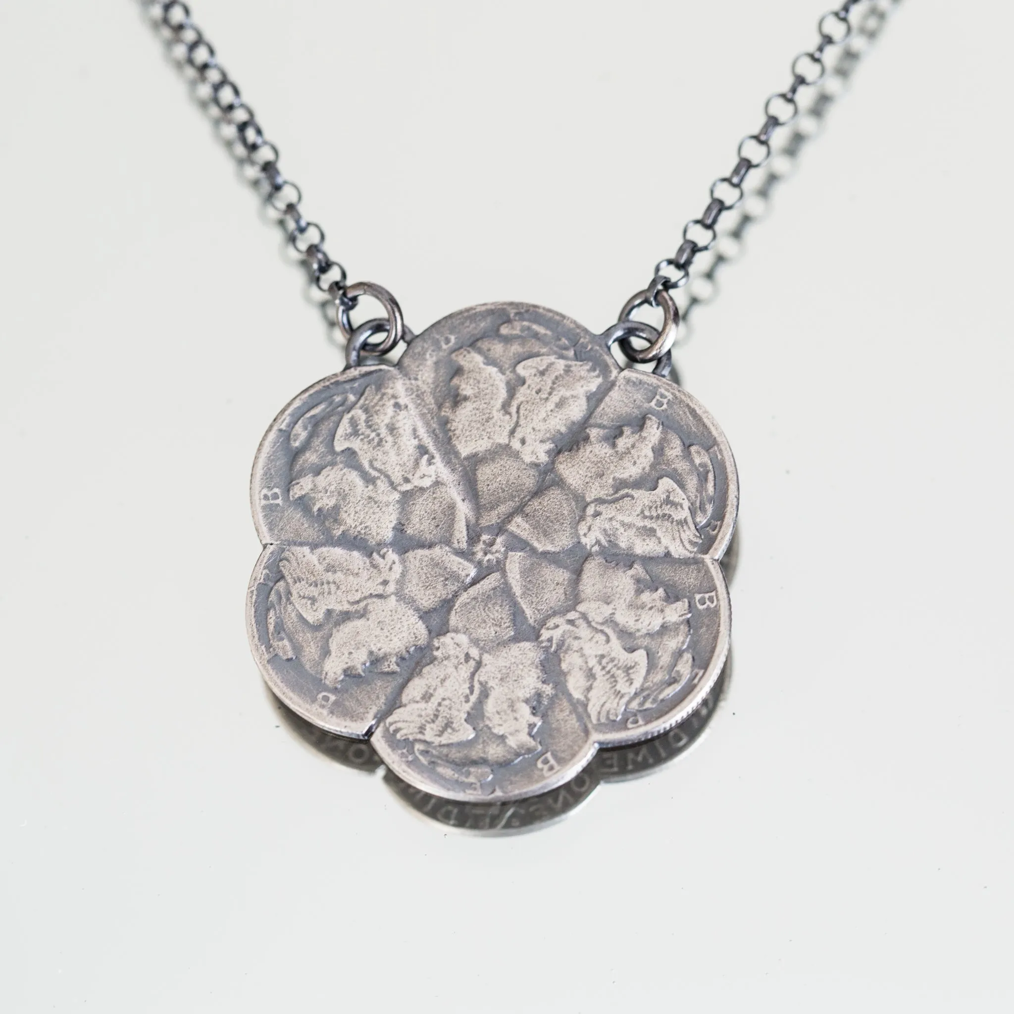 Mercury Dimes Pinwheel Necklace