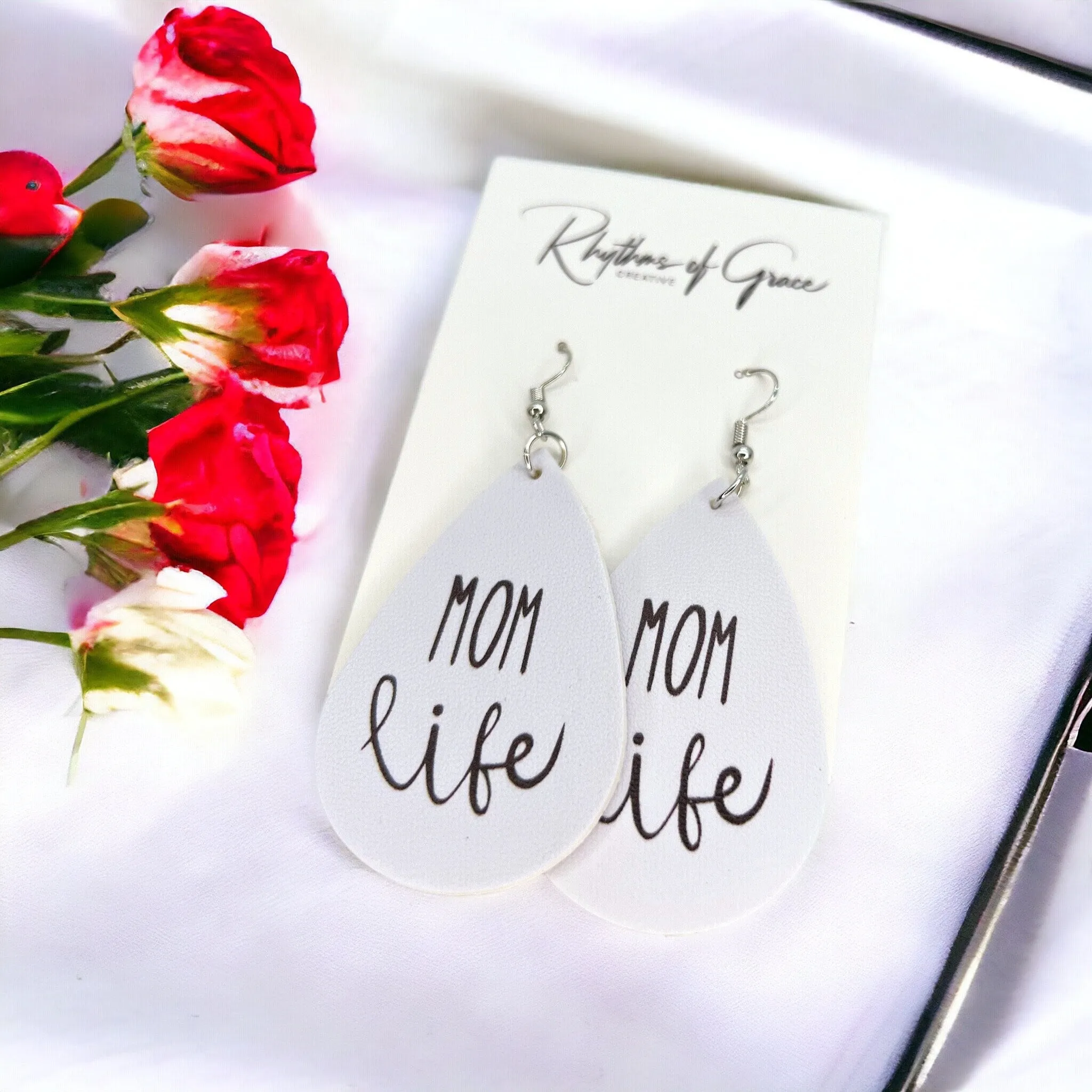 Mom Life Earrings - Handmade Earrings, Baby Shower, New Mom, Mother’s Day, Mom Earrings, Momma Earrings, Pregnancy Announcement, Messy Bun