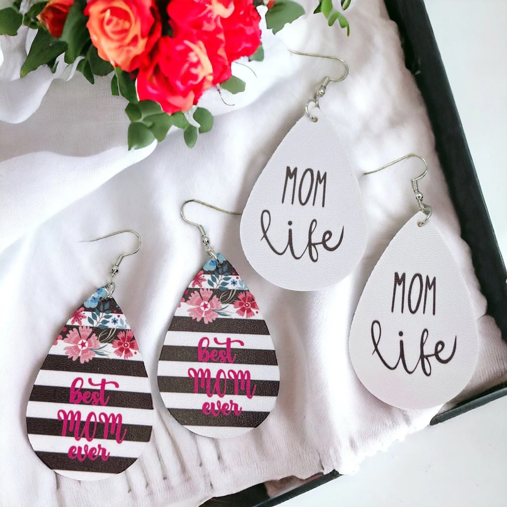 Mom Life Earrings - Handmade Earrings, Baby Shower, New Mom, Mother’s Day, Mom Earrings, Momma Earrings, Pregnancy Announcement, Messy Bun