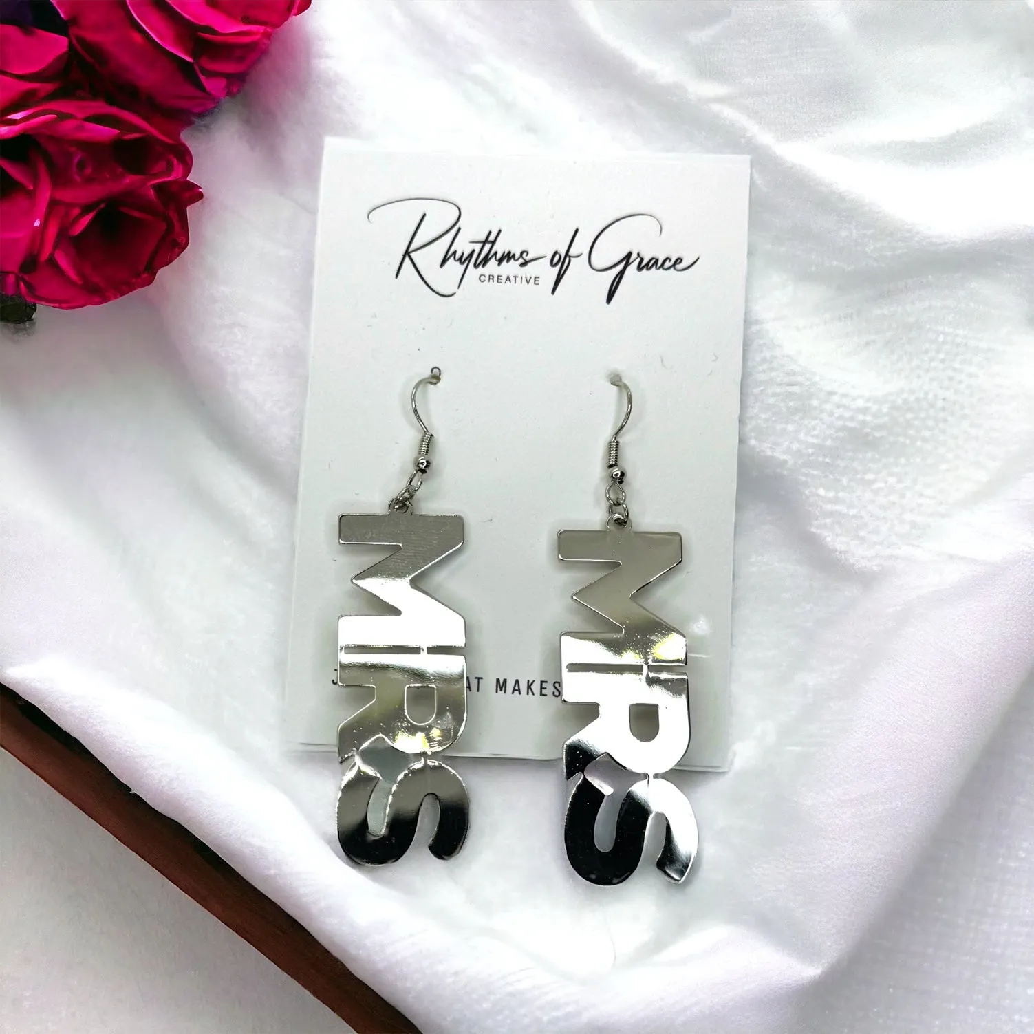 MRS Earrings - Bridal Shower, Bridal Accessories, Bridal Earrings, Engagement Party, Honeymoon, Bridal Earrings, Bridal Accessories, Bride Tribe, Bachelorette