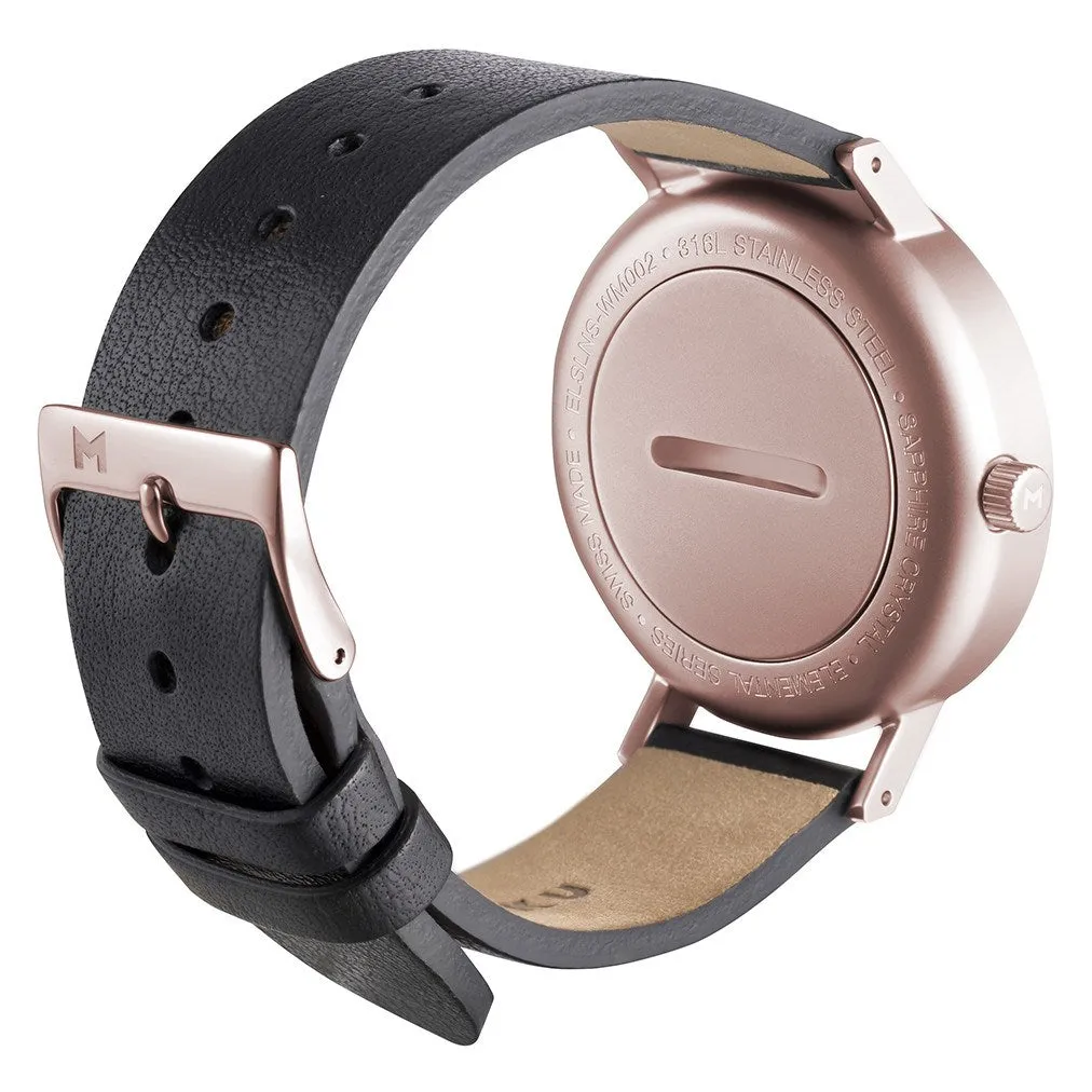 MYKU Black Onyx Rose Gold 38mm Watch