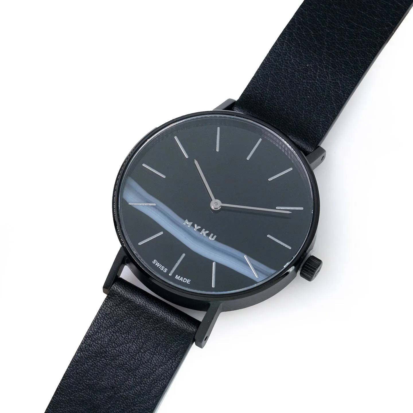 MYKU Black Onyx Space Black 38mm Watch