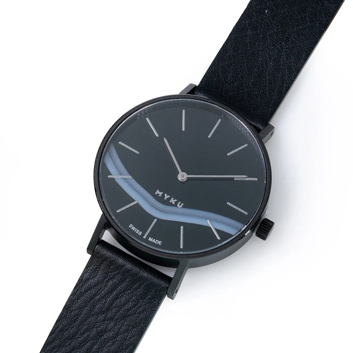 MYKU Black Onyx Space Black 38mm Watch