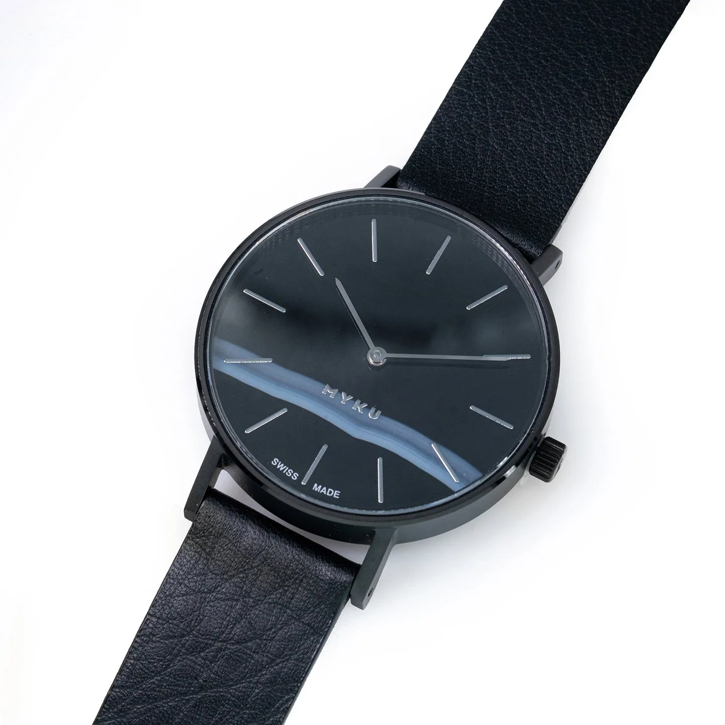 MYKU Black Onyx Space Black 38mm Watch