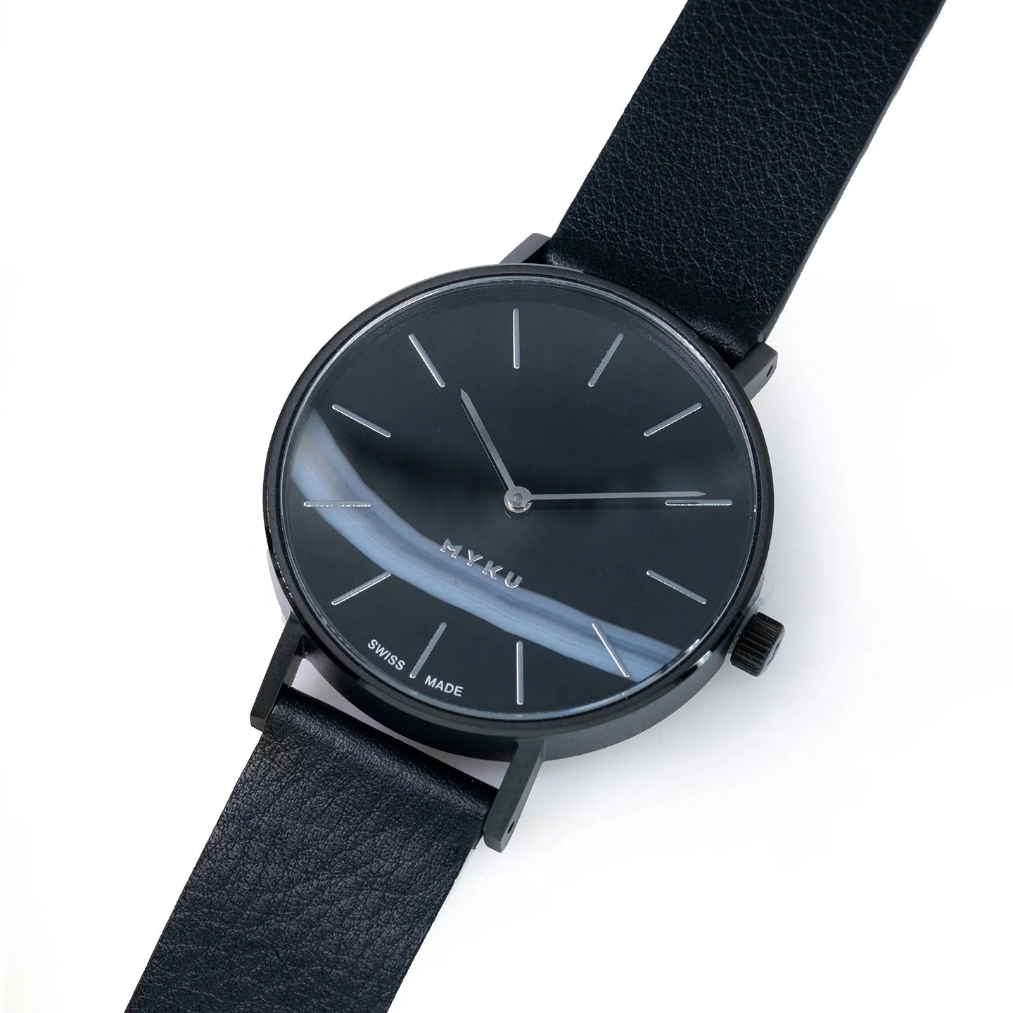 MYKU Black Onyx Space Black 38mm Watch